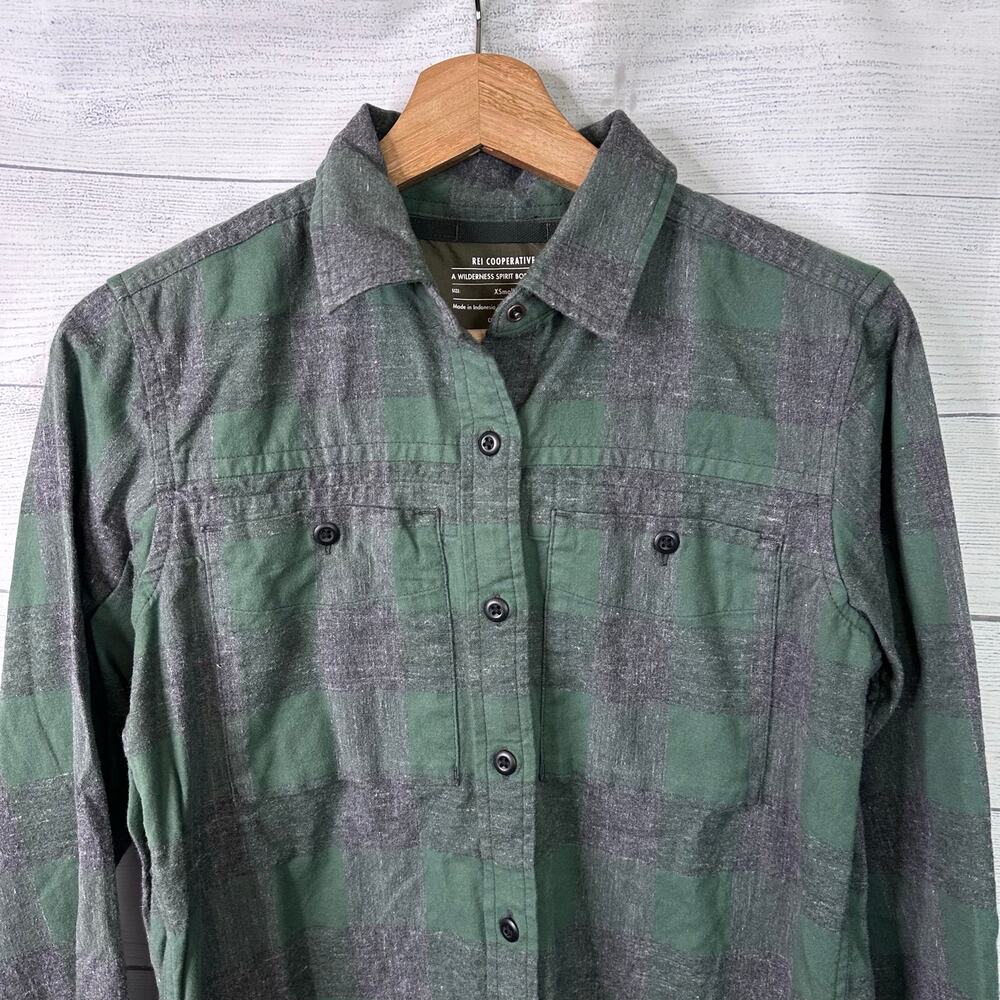 REI Cooperative Womens size XS Wallace Lake Flannel Shirt Buffalo Plaid Flannel - Picture 3 of 8